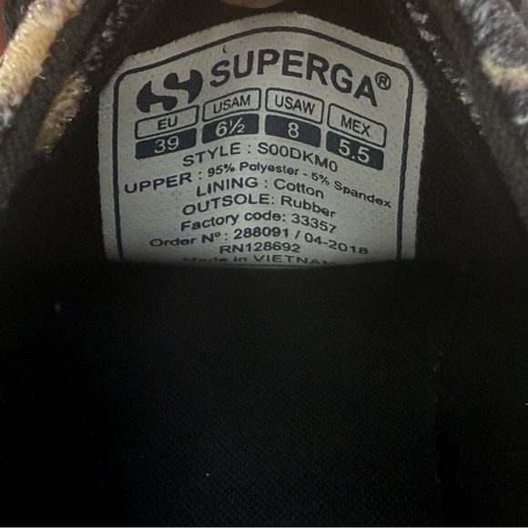 Superga Leopard Print Velvet Sneakers 8 - Picture 8 of 8
